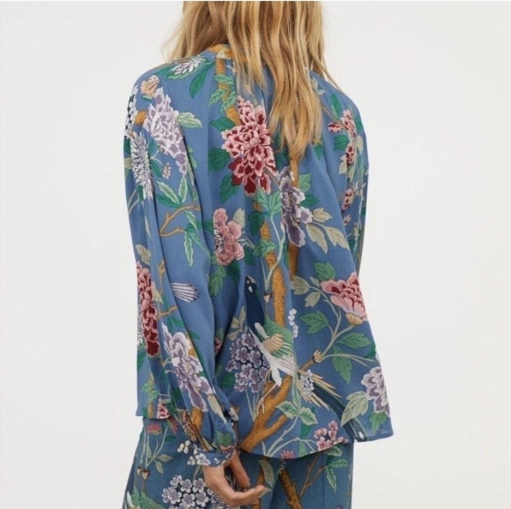 GP & J Baker X H&M Feminine Floral Cottagecore Boho Flowy Top, Size M - US  6 - Picture 7 of 11